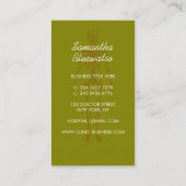 スケルトン整形外科オリーブグリーン医師 名刺 (裏面)