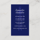 スケルトン整形外科ダークブルー海軍医師 名刺 (裏面)