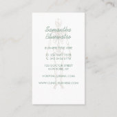 スケルトン整形外科医の彫刻 士官候補生 ブルーグリーン 名刺 (裏面)