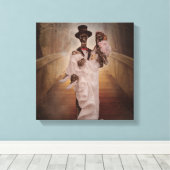 スケルトン新郎新婦のキャンバスアート キャンバスプリント (インサイチュ (ウッドフロア))