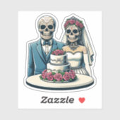 スケルトン新郎新婦の死んだ芸術の結婚式の日 シール (シート)