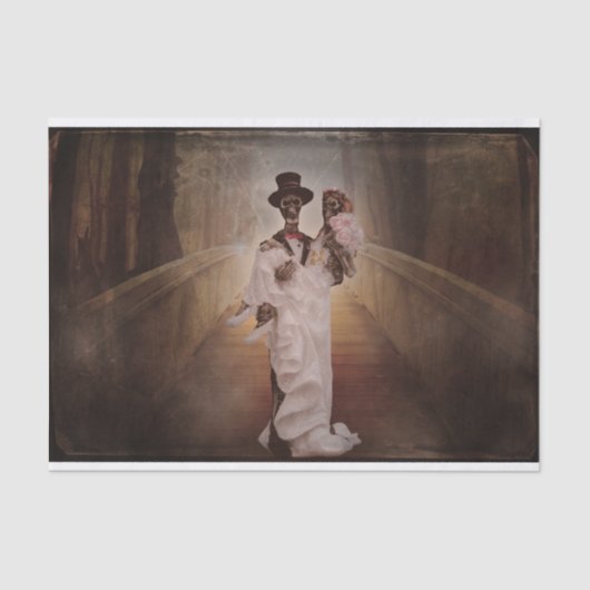 スケルトン新郎新婦ティッシュペーパー 薄葉紙 (正面)