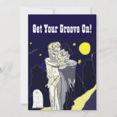 スケルトン新郎新婦ハロウィーン招待状 招待状 (正面)