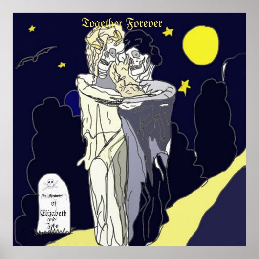 スケルトン新郎新婦ポスター ポスター (正面)