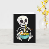 スケルトン日本のラーメン麺アニメハロウィンCo カード (黄色い花)