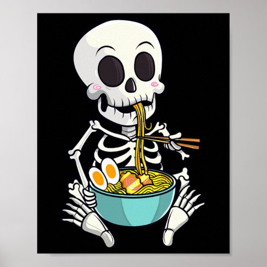 スケルトン日本ラーメンアニメハロウィン ポスター (正面)