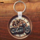 スケルトン横に並んだバイクに乗る キーホルダー (裏面)