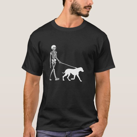 スケルトン歩くアドッグローデシアンRidgebackハロー Tシャツ (正面)