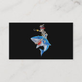 スケルトン海賊がサメに乗ったかわいい少年たちハロウィン 名刺 (正面)