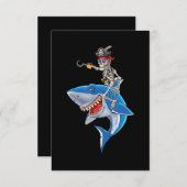 スケルトン海賊シャークかわいい男の子ハロウィーン エンクロージャーカード (正面/裏面)