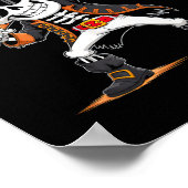 スケルトン海賊ハロウィーンの仮装野球選手 ポスター (角)