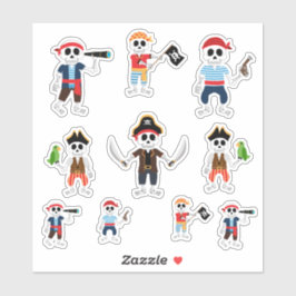 スケルトン海賊ハロウィーン シール