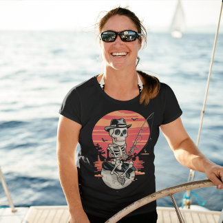 スケルトン漁師ハロウィーン Tシャツ