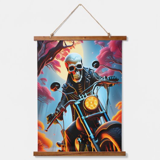 スケルトン火の洞窟を乗り越える 吊り下げ型タペストリー (正面)