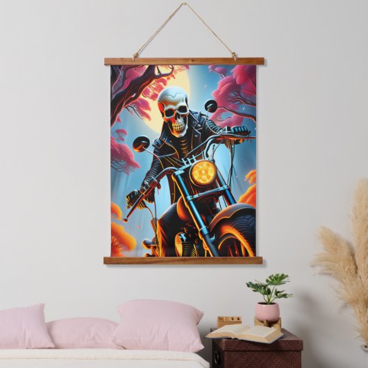 スケルトン火の洞窟を乗り越える 吊り下げ型タペストリー (寝室)