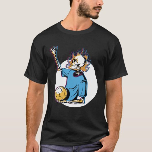 スケルトン火炎サッカー Tシャツ (正面)