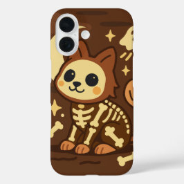 スケルトン猫と幽霊 iPhone 16ケース