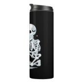 スケルトン猫ハロウィンおもしろいキュート不気味エッセンシャル タンブラー (回転右)