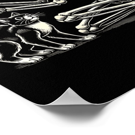 スケルトン猫男性へアート女性猫仮装ホール ポスター (角)