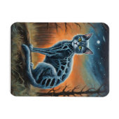 スケルトン猫 マグネット (横)