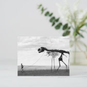 スケルトン男歩くスケルトン恐竜SD ポストカード (スタンド正面)