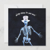 スケルトン白熱［赤熱］光を放つハローウィンパーティ招待状 招待状 (裏面)