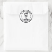 スケルトン紳士理容師ロゴクロスブランディング ラウンドシール (バッグ)