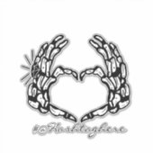 スケルトン結婚した名スクリプトカーステッカー シール (正面)