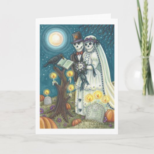 スケルトン結婚の墓地のグリーティングカードバンク カード (正面)