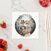 スケルトン結婚カップル スタンダードカクテルナプキン (インサイチュ)