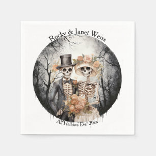 スケルトン結婚カップル スタンダードカクテルナプキン