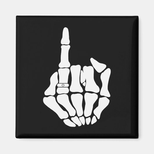 スケルトン結婚グルームのたった今結婚しました不気味ゴシック マグネット (正面)