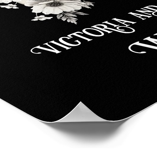 スケルトン結婚夫婦の結婚歓迎サイン ポスター (角)