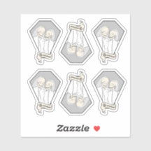 スケルトン花嫁のステッカーセット