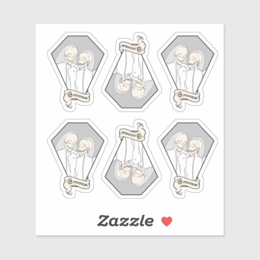 スケルトン花嫁のステッカーセット シール (シート)