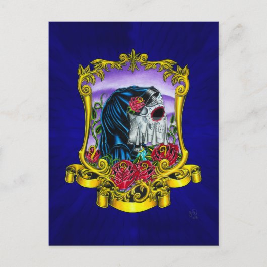 スケルトン花嫁はがき ポストカード (正面)