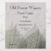 スケルトン葉 ワインラベル (シングルラベル)