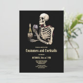 スケルトン衣装ハローウィンパーティ招待状 シーズンカード (スタンド正面)