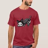 スケルトン衣装子猫ハロウィーングリッターTシャツ Tシャツ (正面)