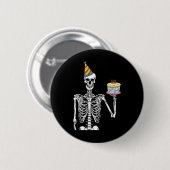 スケルトン誕生日パーティーレイジーハロウィーンの衣装おもしろい 缶バッジ (正面&裏面)