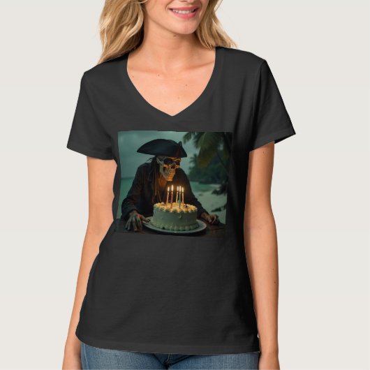 スケルトン誕生日吹き出し Tシャツ (正面)