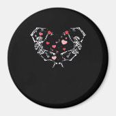 スケルトン踊りハートバレンタインデイギフトスカル マグネット (正面)