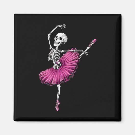 スケルトン踊りバレエ愛好家不気味ハロウィーンDa マグネット (正面)