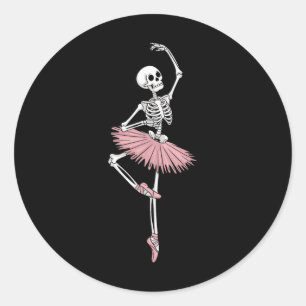 スケルトン踊りバレエ愛好家不気味ハロウィーンDa ラウンドシール