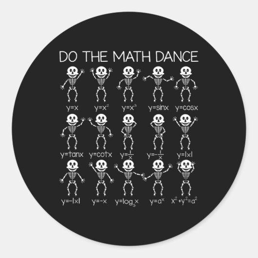スケルトン踊り姿数式Math先生Hal ラウンドシール (正面)