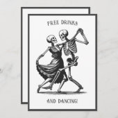 スケルトン踊り結婚式招待状 招待状 (正面/裏面)