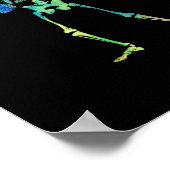 スケルトン遊のサクソフォンジャズのハロウィーン音楽 ポスター (角)