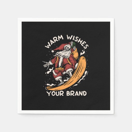 スケルトン遊サンタズスノーボード・スノーウインターティ スタンダードカクテルナプキン (正面)