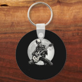 スケルトン遊ズギターパンクロック音楽ハロウィーン キーホルダー (正面)