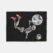 スケルトン遊ズバレーボールハッピーハローウィンデイボー フリースブランケット (正面(横))